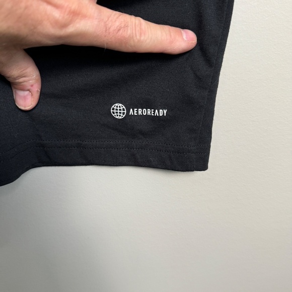 Adidas Men's Black Short Sleeve Basic Logo T-Shirt Size X-Large‎ Casual Active - Picture 5 of 11